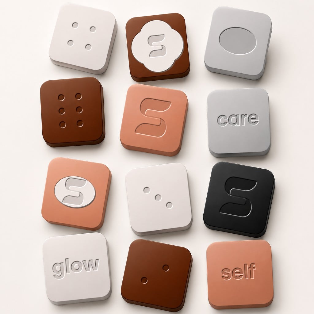 SELF. objects and monogram
