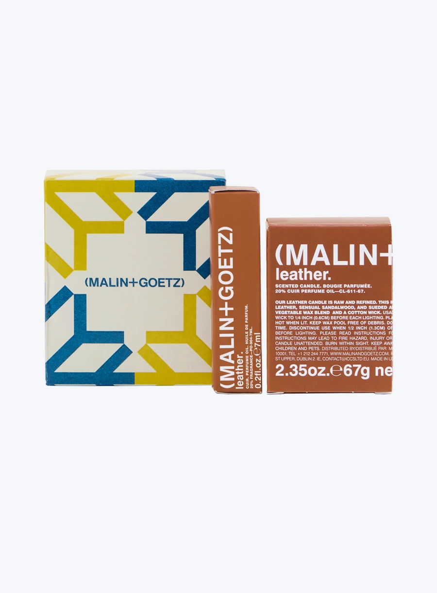 Leather Perfume Oil + Votive Duo