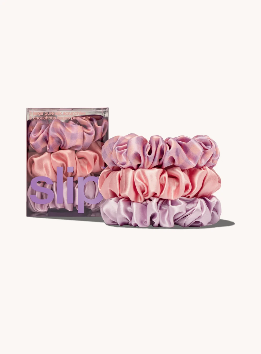 Large Silk Scrunchies — 3 Pack